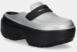 Crocs papucs Stomp Metallic Loafer Clog ezüst, női, platformos, 210363 - ezüst Női 38/39