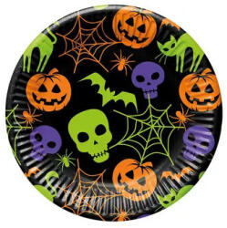 Procos Halloween Happy papírtányér 8 db-os 23 cm FSC (PNN96737) - kidsfashion