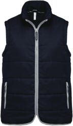 Kariban Uniszex bélelt mellény, cipzáras, Kariban KA6116, Navy-3XL (ka6116nv-3xl)