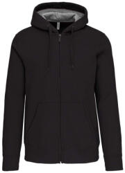 Kariban Uniszex cipzáras kapucnis vastag pulóver, Kariban KA444, Dark Grey-2XL (ka444dg-2xl)
