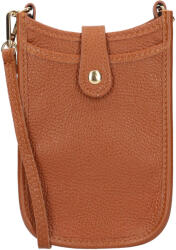 Italia Női bőr kézitáska mobiltelefonhoz és iratokhoz Italia Simma - konyak