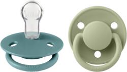 BIBS - Set 2 suzete De Lux Silicon, tetina rotunda, marime universala-Island Sea/Sage