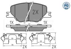 MEYLE set placute frana, frana disc MEYLE -PD: Advanced performance and design. 025 228 3819/PD (025 228 3819/PD)