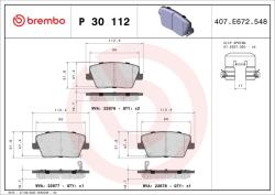 BREMBO set placute frana, frana disc BREMBO P 30 112