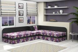 DST Ъглови легла с матраци-dst 82/190, Purple rose с черна кожа