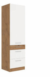 TEMPO KONDELA Felső szekrény, lancelot tölgy / fehér extra magas fényű HG, VEGA 60 DKS-210 3S 1F - smartbutor