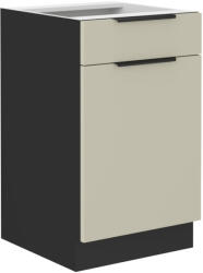 TEMPO KONDELA Alsó szekrény, cashmere/fekete, ARAKA 50 D 1F 1S BB - smartbutor