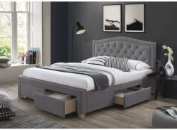 WIPMEB ELECTRA VELVET boxspring ágy+ágyrács 160-as szürke - smartbutor