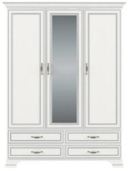 TEMPO KONDELA Szekrény tükörrel 3D4S, DTD laminált, woodline bézs, TIFFY 01
