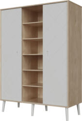 Faktum Peak Natural Oak & White 3 osztású szekrény