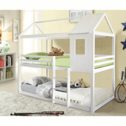 TEMPO KONDELA Montessori emeleteságy, fehér, 90x200, ATRISA - smartbutor
