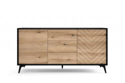 WIPMEB Pearl PE02 komód 154 2D3S fekete-tölgy - smartbutor