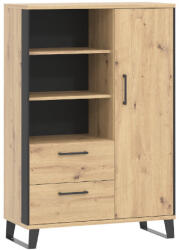 WIPMEB LOFT LT4 könyvespolc tölgy artisan/fekete - smartbutor