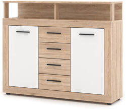 WIPMEB Luna Midi B Komód 2d4s Tölgy Sonoma/fehér - smartbutor