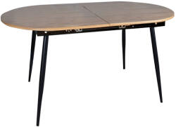TEMPO KONDELA Étkezőasztal, széthúzható, tölgy/fekete 150-190x75 cm, TAMERON - smartbutor