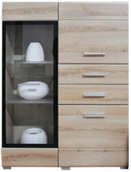 Wipmeble Vusher 011 vitrin 1w2d2s univerzális b/j sonoma tölgy - smartbutor