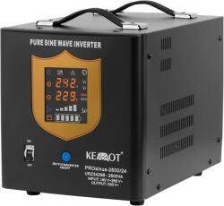 Kemot Uninterruptible power supply KEMOT PROsinus-2600/24 converter with pure sine wave and charging function 24V 230V 2600VA/1800W - black color (URZ3429B)