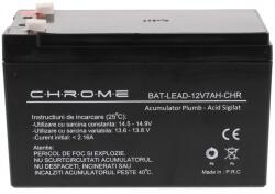 Chrome Battery Acumulator Plumb Acid 12V / 7Ah, Terminal F1, Chrome (BAT-LEAD-12V7AH-CHR)