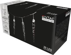 Entac Karácsonyi IP44 20 LED, műanyag 16cm jégcsapfüzér, hideg fehér, 3m (ECL-I20CW16) (ECL-I20CW16)