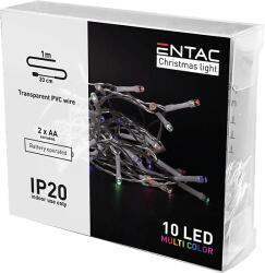 Entac Karácsonyi beltéri füzér 10 LED, színes, 1m (2x AA) (ECL-10MC) (ECL-10MC)