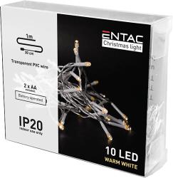 Entac Karácsonyi beltéri füzér 10 LED, meleg fehér, 1m (2x AA) (ECL-10WW) (ECL-10WW)