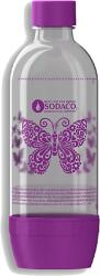 SodaCO2 500410 Szénsavasító flakon otthoni Basic és Royal szódagéphez, 1 liter, rózsaszín, pillangó minta (500410)