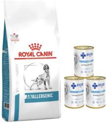 Royal Canin ROYAL CANIN Anallergenic 8kg+ 3xENZO VET Dietă hipoalergenică cu curcan pentru câini 400g