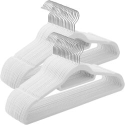 Songmics bársony vállfa, fehér, forgó akasztó, 50 db, 43×22×0, 6 cm (81083)