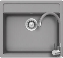 SCHOCK Schock Nemo N-100 konyhai mosogatótálca 570 x 510 mm Croma és Schock Flora flexibilis csövű konyhai csaptelep, inox, szürke (SETNN100FGCROM)