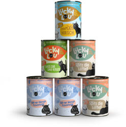 Lucky Lou 6x400g Lucky Lou Adult Vad mix (4 változattal) próbacsomag nedves macskatáp