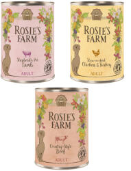 Rosie's Farm 6x400g Rosie's Farm gabonamentes nedves kutyatáp vegyes próbacsomagban-no. 1 mix