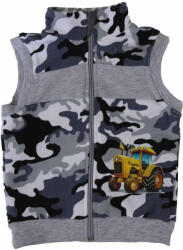 Asti Belül bolyhos kisfiú terepes mellény traktor mintával - pindurka