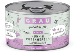 Grau 24x200g GRAU csirke & pulykaszív gabonamentes nedves macskatáp