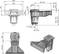 Astral Pool Skimmer SLIM négyzet alakú tetővel, fehér színű, fóliás és előregyártott medencékhez