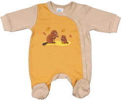 Asti Vékony, pamut, elöl patentos kisfiú rugdalózó Hód mintával