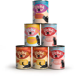 Lucky Lou 6x400g Lucky Lou Adult Tasty mix (4 változattal) próbacsomag nedves macskatáp