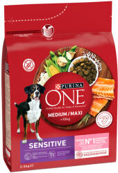 ONE 2x2, 5kg PURINA ONE Medium/Maxi Sensitive lazac száraz kutyatáp