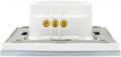 PNI Intrerupator dublu cu touch si dimmer PNI SafeHome DIM202 2X700W Live Wire fara nul sticla Alb (PNI-DIM202)