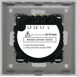 Luxion Intrerupator Dublu variator cu Touch din Sticla LUXION RF433 Gri (LX-MT-RD201G-GY)