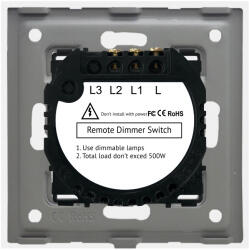 Luxion Intrerupator Dublu variator cu Touch din Sticla LUXION RF433 Alb (LX-MT-RD201G-W)