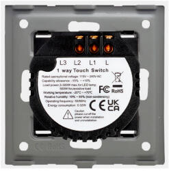 Luxion Intrerupator Dublu cu Touch din Sticla si Rama de Aluminiu LUXION 500W Auriu (LX-ST-201A-G)