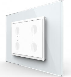 LIVOLO Intrerupator cvadruplu Livolo cu touch rama din sticla standard Italian Alb (vl-fc4-3wp-11)