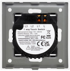 Luxion Intrerupator Simplu cu Touch din Sticla si Rama de Aluminiu LUXION 500W Alb (LX-ST-101A-W)