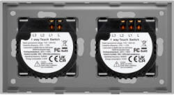 Luxion Intrerupator Dublu si Simplu cu Touch din Sticla LUXION Gri (LX-ST-201/101-GY)