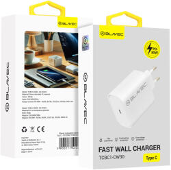 Blavec fali töltő BC1 - Type C - PD 30W (TCBC1-CW30) fehér