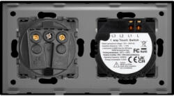 Luxion Intrerupator Simplu si Priza cu Rama din Sticla LUXION Negru (LX-ST-101/MP010-B)
