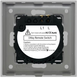 LIVOLO Intrerupator Simplu RF433 cu Touch din Sticla LUXION Gri (LX-MT-R101G-GY)