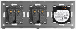 Luxion Intrerupator Simplu si 2 Prize cu Rama din Sticla LUXION Auriu (LX-ST-101/2MP010-G)