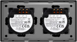 Luxion Intrerupator 2 x Dublu cu Touch din Sticla LUXION Negru (LX-ST-201/201-B)