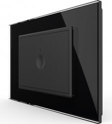 LIVOLO Intrerupator simplu Livolo touch rama din sticla standard Italian Negru (vl-fc1-3bp-12)